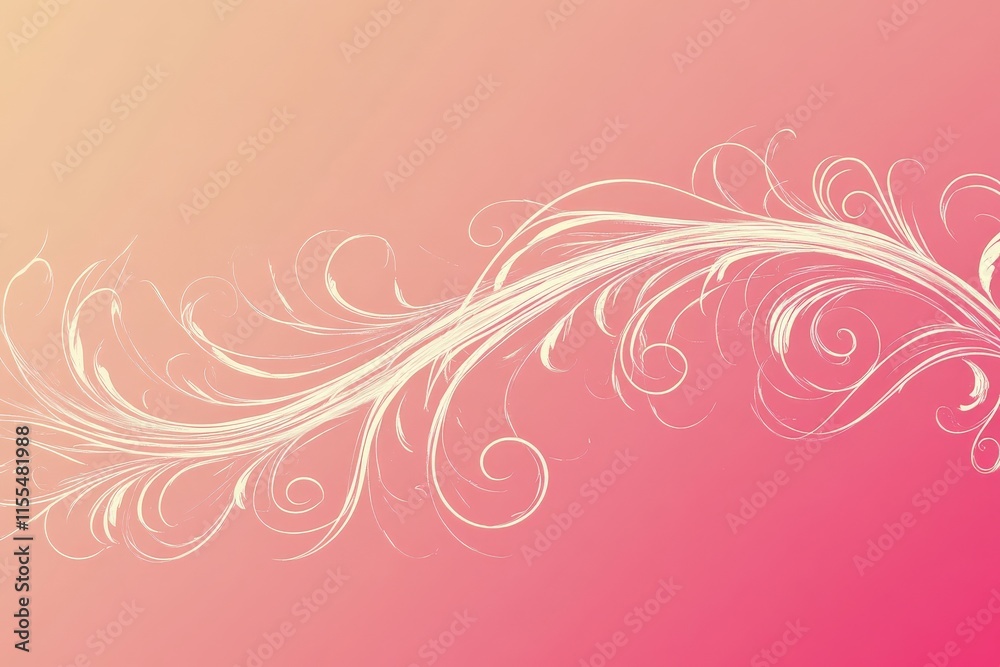 Elegant floral swirl design on a soft gradient background for decorative purposes Elegant floral swirl design on a soft gradient background for decorative purposes