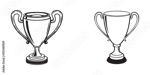 Trophy victor achievement vector design champion reward on simple, background  