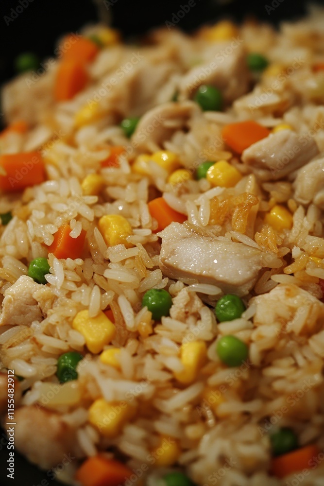 Delicious Fried Rice with Chicken and Colorful Vegetables Cooked to Perfection – A Hearty and Flavorful Dish for Every Occasion Delicious Fried Rice with Chicken and Colorful Vegetables Cooked to Perfection – A Hearty and Flavorful Dish for Every Occasion