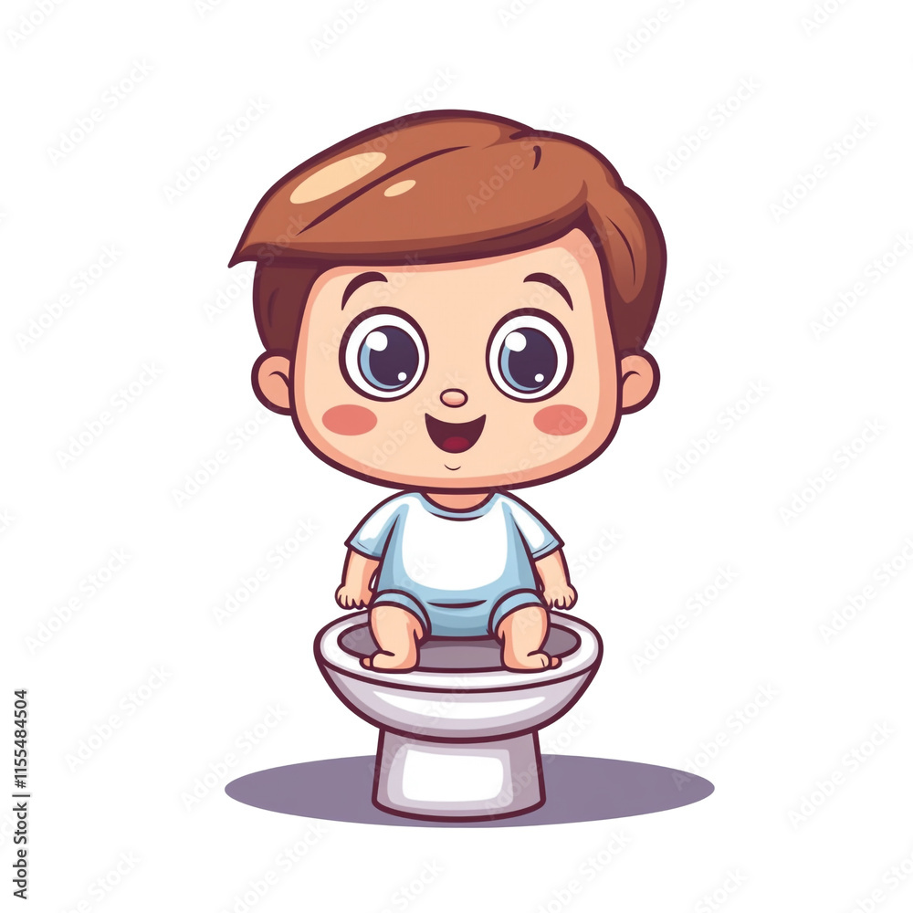 Adorable Toddler Potty Training Illustration Adorable Toddler Potty Training Illustration