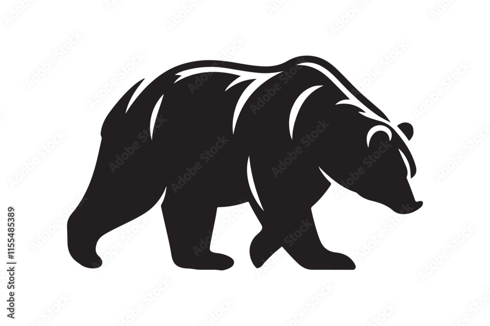Fototapeta premium Bear vector silhouette artwork
