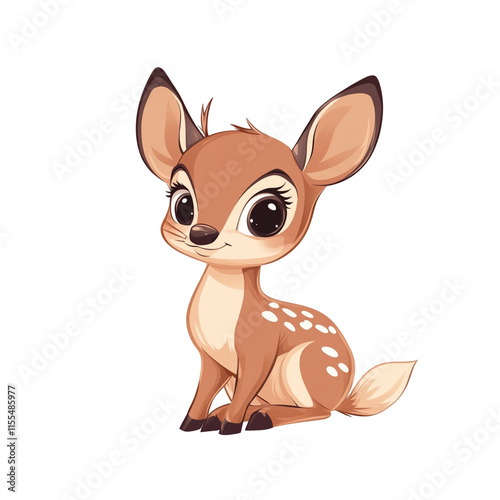 Adorable Baby Fawn Illustration: A Cute Cartoon Deer