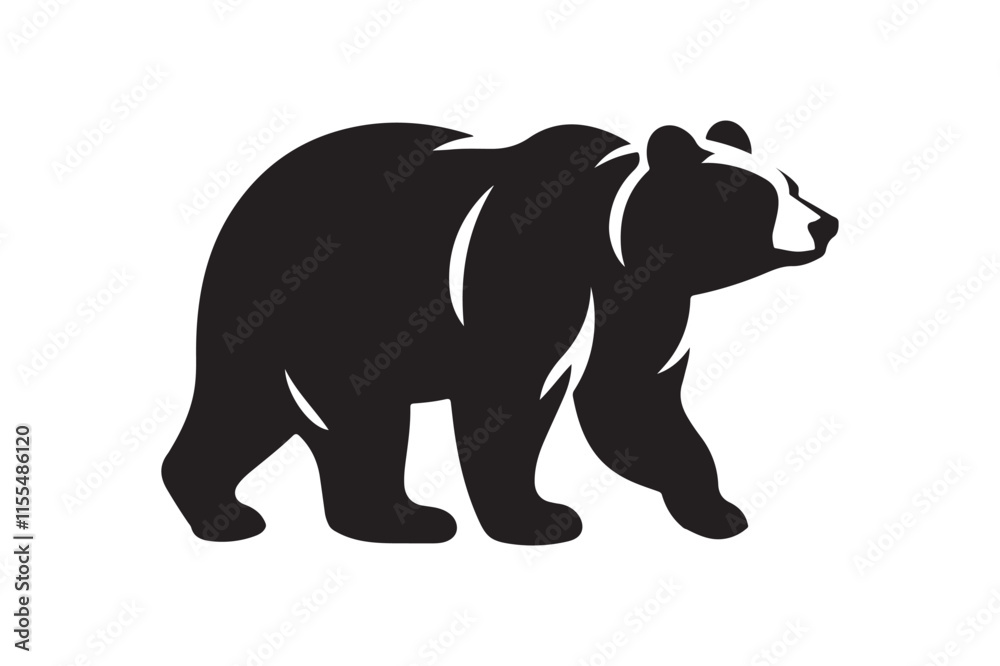 Fototapeta premium Bear vector silhouette artwork 