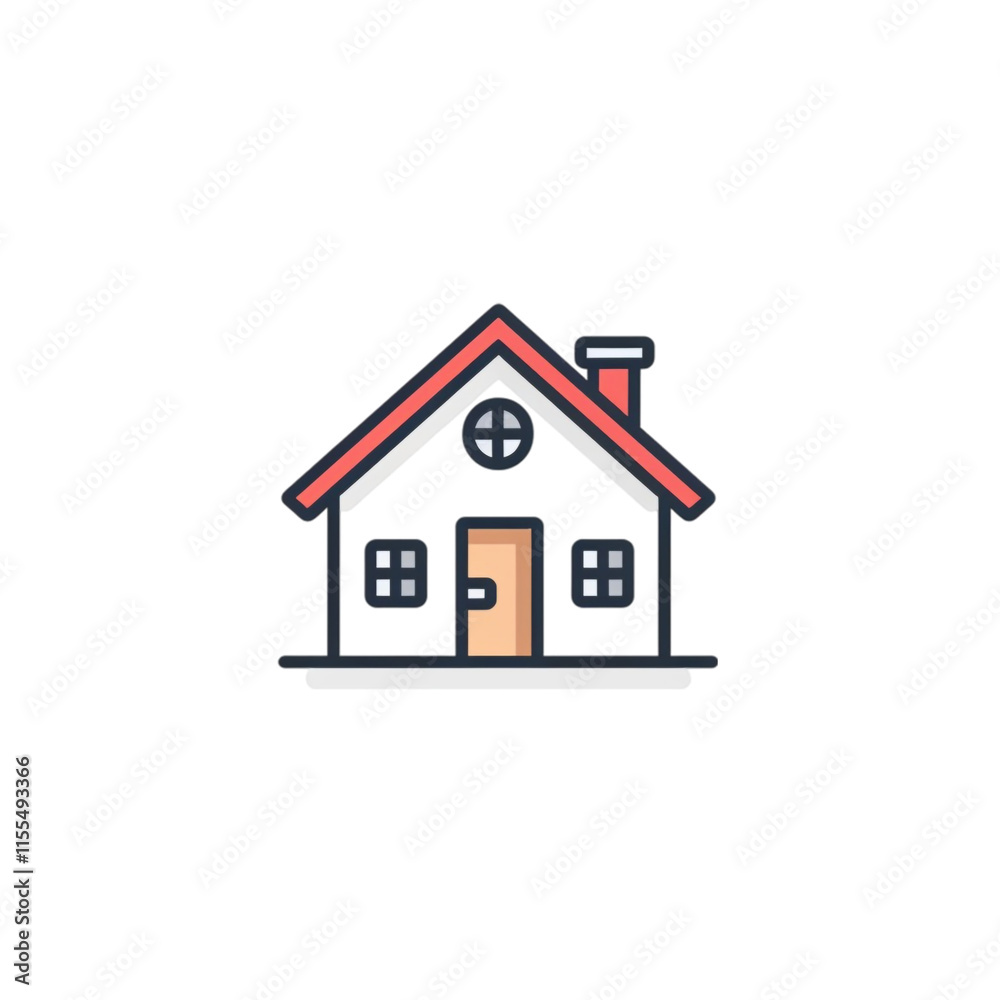House Icon with Roof and Door Symbolizing Home Isolated on Transparent Background House Icon with Roof and Door Symbolizing Home Isolated on Transparent Background