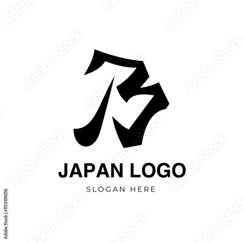 Letter B logo mark, Japanese logo style, hiragana logo style