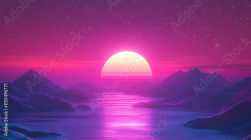 Nostalgic synthwave gradient background with pulsating glow and flickering scanline effect