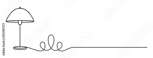 Simple Lamp, One Line Continuous Drawing