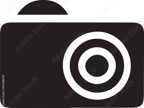 Simple Black and White Camera Icon