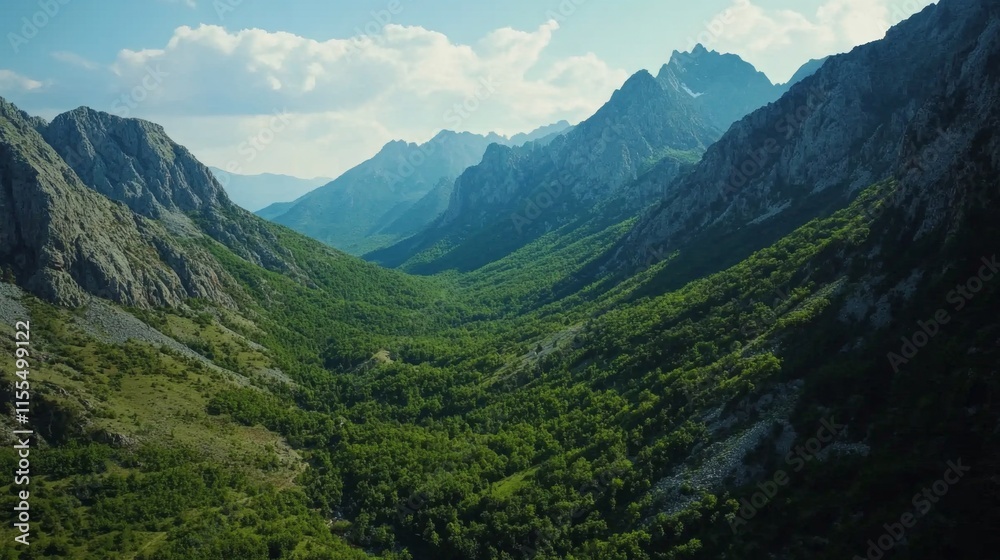 Fototapeta premium Majestic Mountain Valley Scenic View