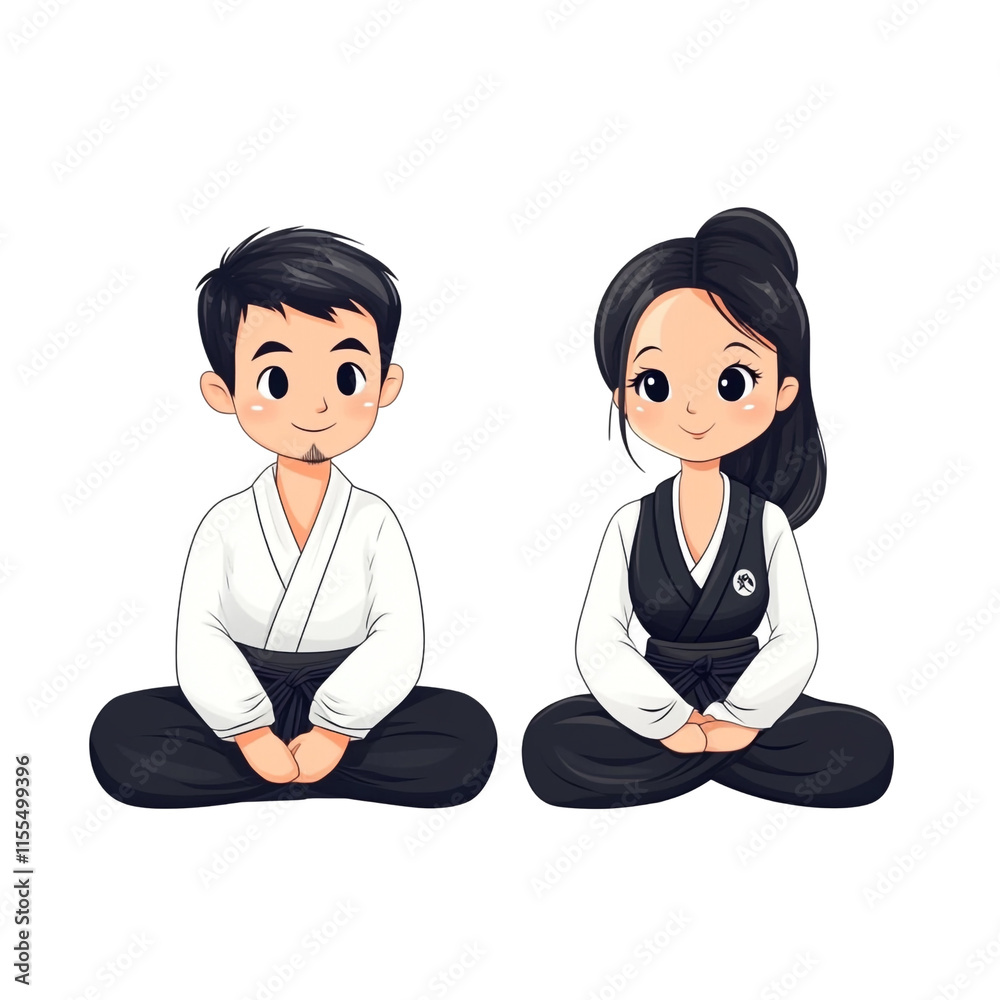 Adorable Aikido Couple in Traditional Gi Adorable Aikido Couple in Traditional Gi