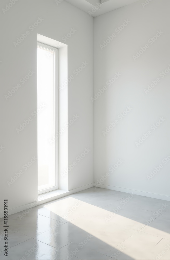 An empty room with a large window in it An empty room with a large window in it