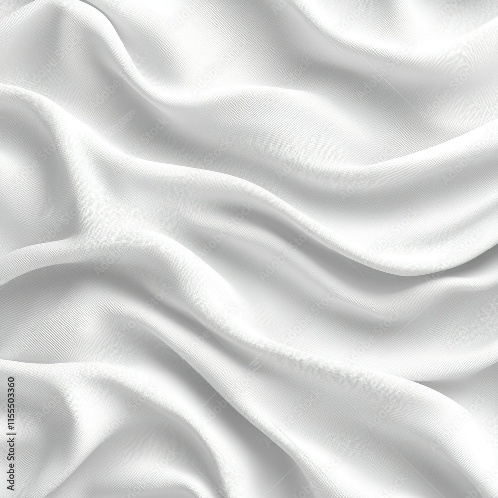 Obraz premium Smooth white fabric with elegant folds and drapes.