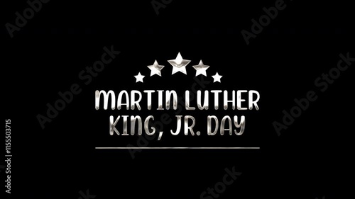 Martin Luther King Jr Day Text Animation with stars suitable for MLK Day promotions, social media posts, and educational materials. footage animation