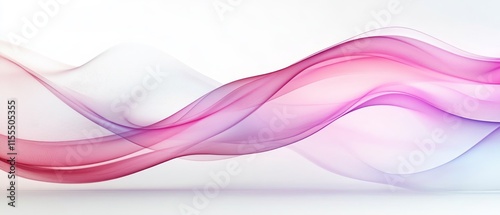 Abstract flowing waves in shades of pink and purple on a light background.