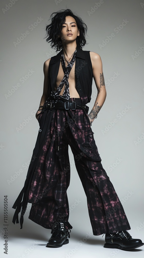Fototapeta premium model in black outfit
