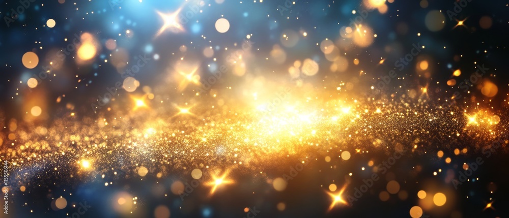 A vibrant cosmic scene filled with sparkling stars and shimmering particles. A vibrant cosmic scene filled with sparkling stars and shimmering particles.
