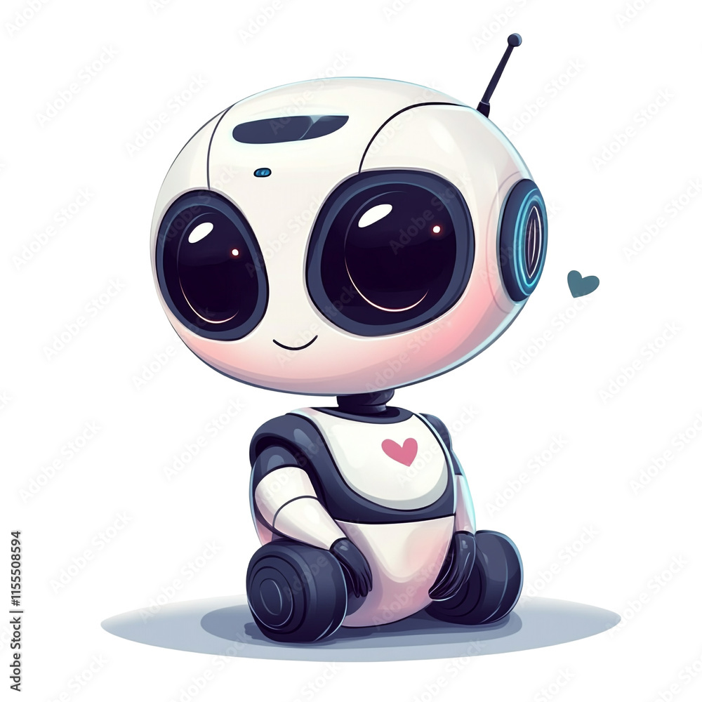 Adorable Little Robot: A Whimsical Digital Art Adorable Little Robot: A Whimsical Digital Art