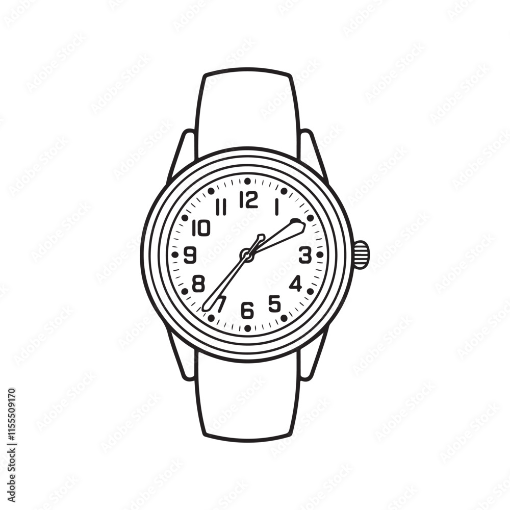 Wrist Watch icon silhouette vector illustration Wrist Watch icon silhouette vector illustration