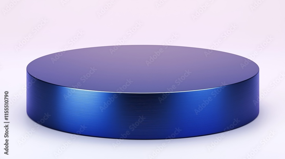 A blue object with a circular shape. Background for display your product. Podium mock up for product presentation. A blue object with a circular shape. Background for display your product. Podium mock up for product presentation.