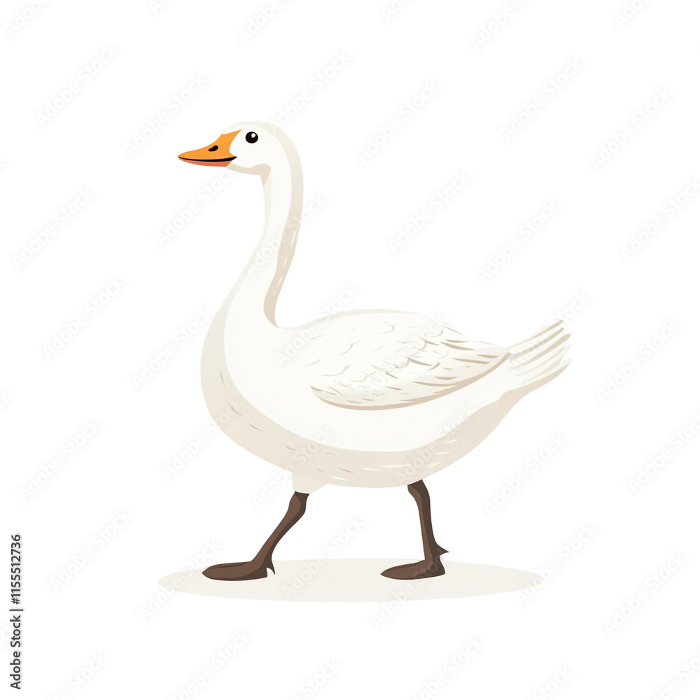 A Majestic White Goose: A Stunning Illustration A Majestic White Goose: A Stunning Illustration