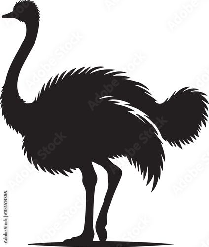 Silhouette of an ostrich