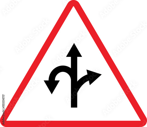 Triangular Traffic road sign board icon. Indicator and warning sign in addition to the hexagonal stop vector collection isolated on transparent background. Inform complicated Turning symbol.