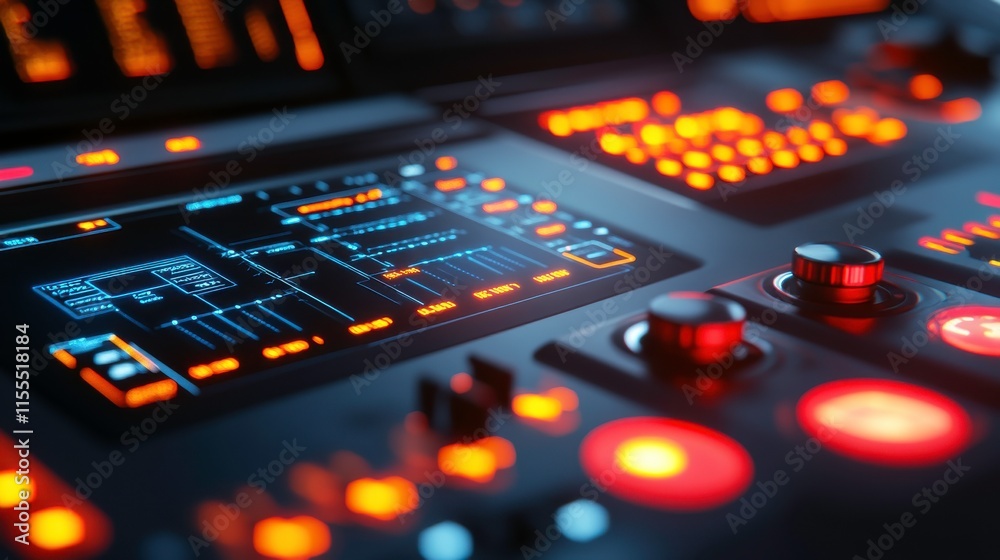High-Tech Monitoring Control Room Interface High-Tech Monitoring Control Room Interface