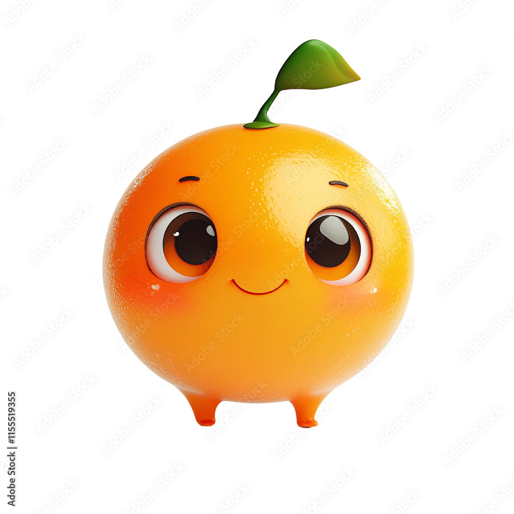 Adorable 3D Render of a Cute Orange Character Adorable 3D Render of a Cute Orange Character