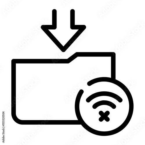 offline download line icon