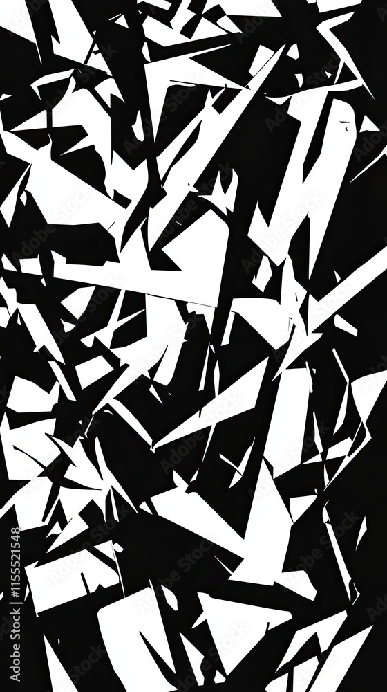 Obraz premium Abstract Black and White Geometric Pattern Design
