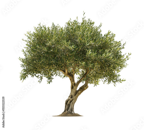 Olive tree isolated on white background 