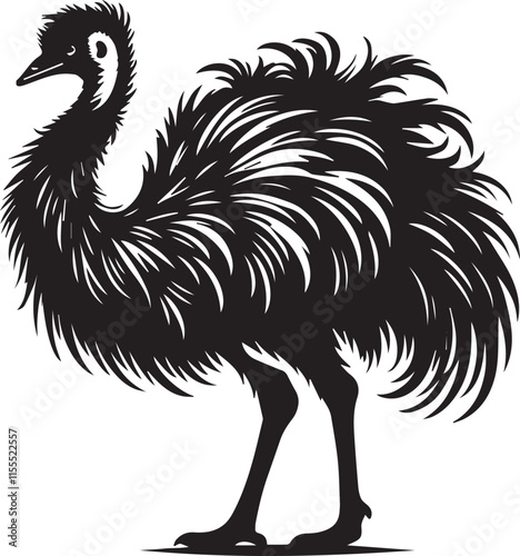 Silhouette of a flightless bird
