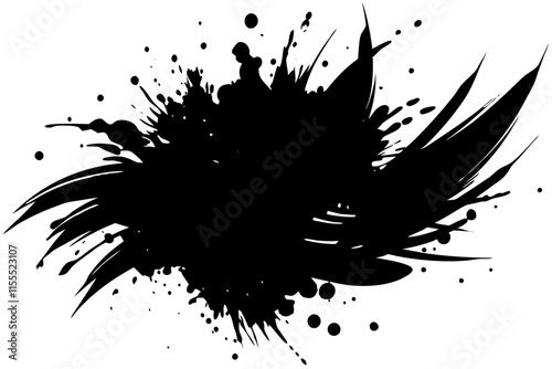 Watercolor splash silhouette, splatter texture, watercolor effect, vector illustration.