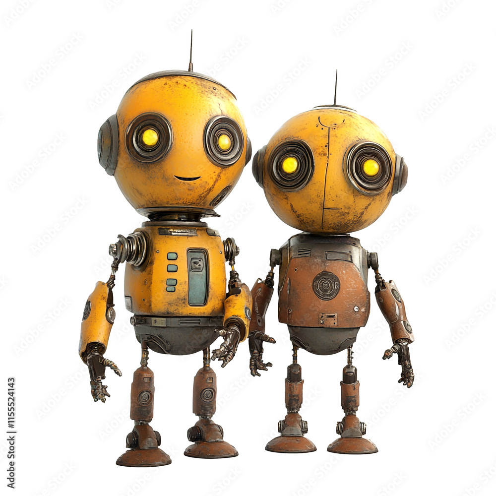Adorable Rusty Robots: A Digital Art Piece Adorable Rusty Robots: A Digital Art Piece