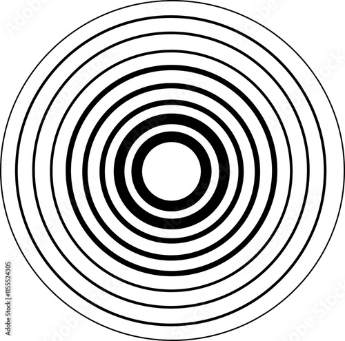 Concentric ripple circles sound waves icon. Seismic Earthquake alert radar. Radial signal sonar wave soundwave rings touch effect or pulse line vector   isolated on transparent background