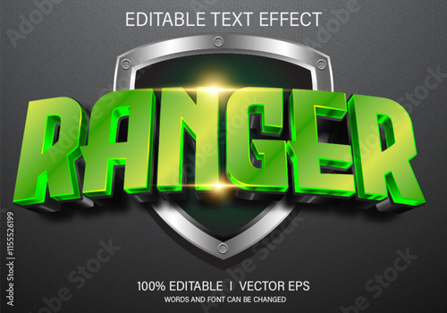 ranger 3d vector text effect with modern style design