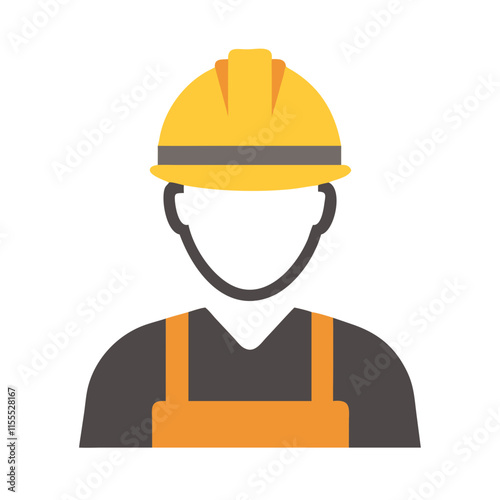 vector illustration of construction worker builder with halmet