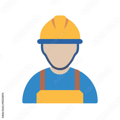 vector illustration of construction worker builder with halmet