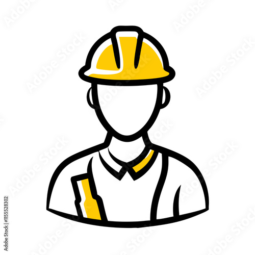 vector illustration of construction worker builder with halmet