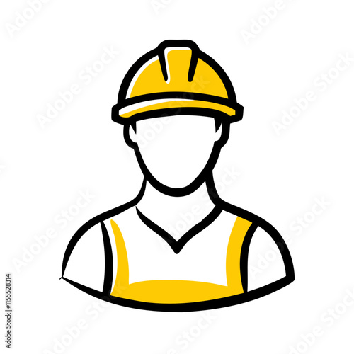 vector illustration of construction worker builder with halmet