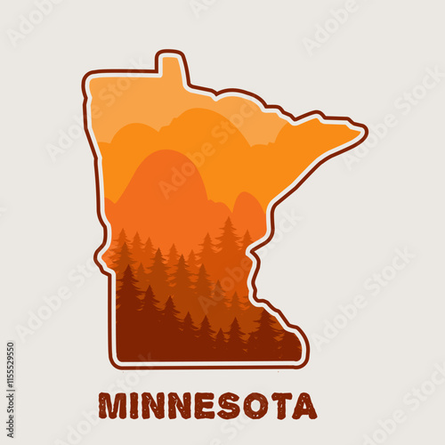 Minnesota Forest with Sunset Scenery 