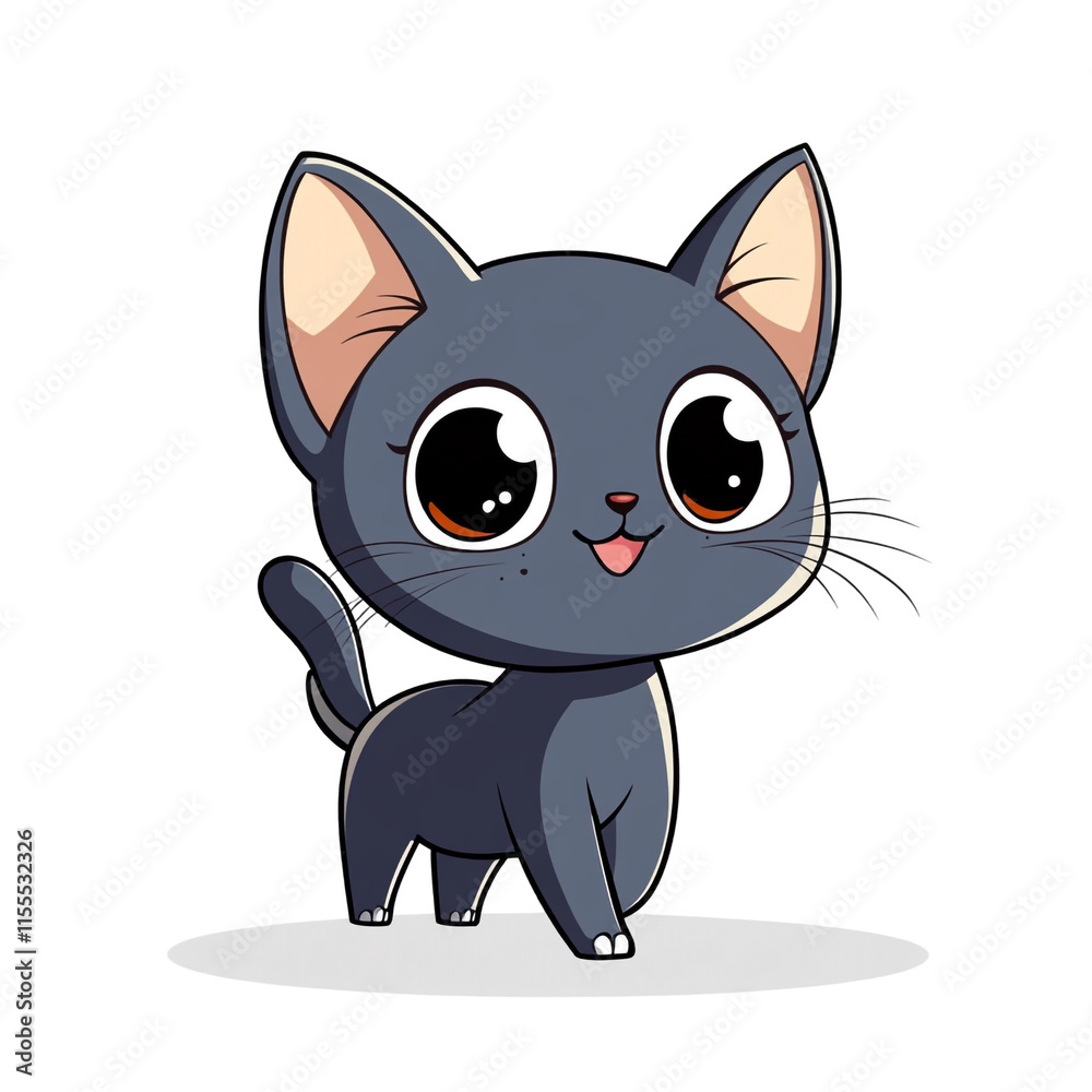 Adorable Cartoon Kitten: A Delightful Digital Drawing Adorable Cartoon Kitten: A Delightful Digital Drawing