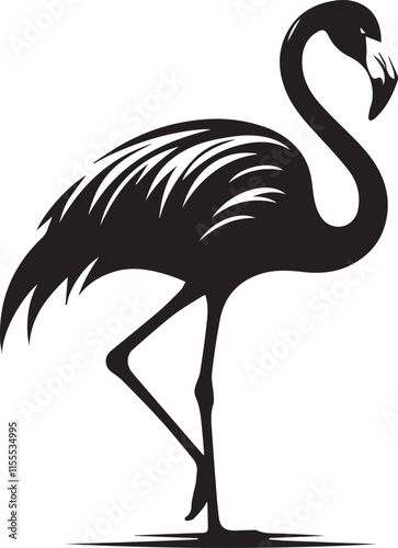 flamingo silhouette isolated on white