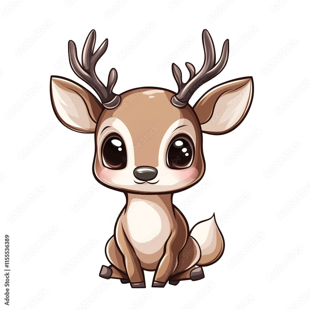 Adorable Baby Deer Illustration: A Cute Cartoon Fawn Adorable Baby Deer Illustration: A Cute Cartoon Fawn