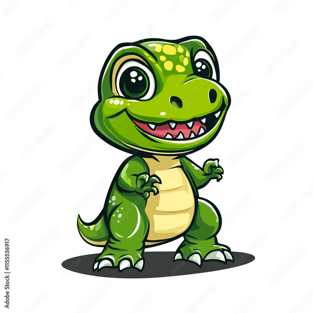 Fototapeta premium Adorable Baby Dinosaur Cartoon Illustration