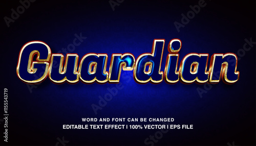 editable guardian blue gold luxury typeface