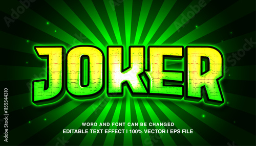 editable joker green neon light typeface