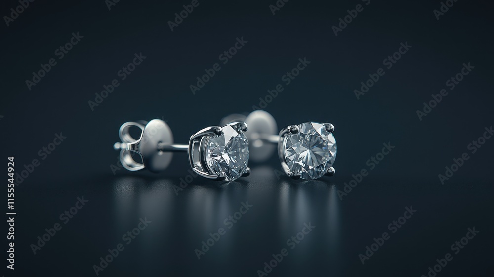 Elegant Silver Stud Earrings with Sparkling Clear Gemstones Elegant Silver Stud Earrings with Sparkling Clear Gemstones