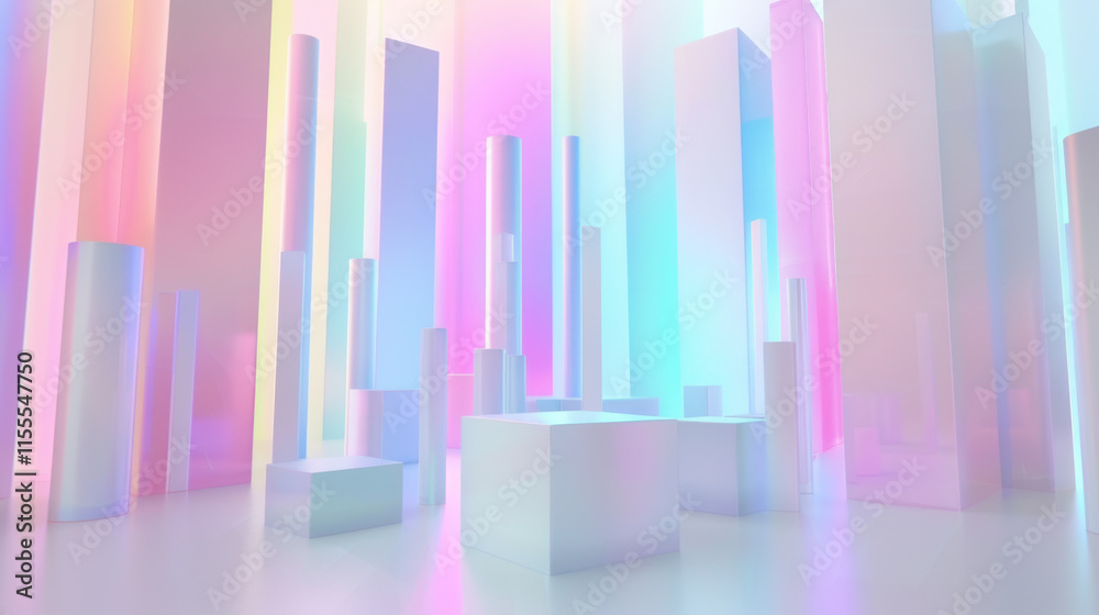 Abstract iridescent background design 3d render Abstract iridescent background design 3d render