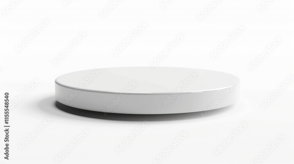 Clean Minimalist White Round Platform Display